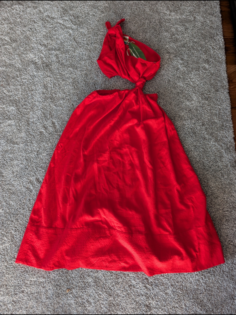 FARM Rio Red One-Shoulder Cutout Dress
